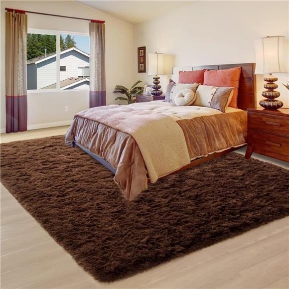 Fluffy Area Rugs, Super Soft Shaggy Rug Fuzzy Long Fur Carpets for Bedroom Decor - Picture 3 of 7